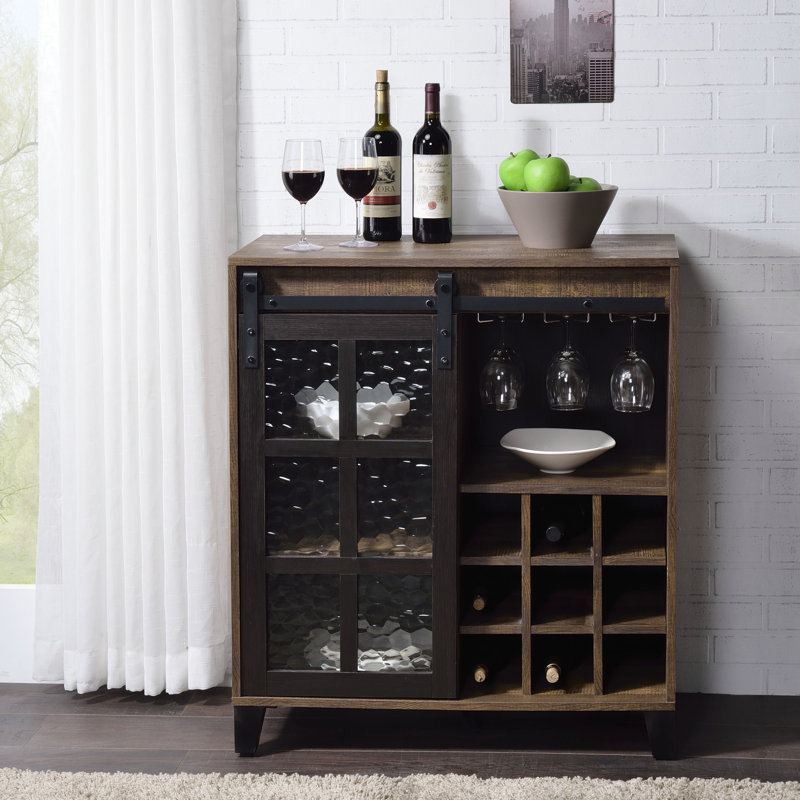 Armoire à vin Treju Obscure Glass, Rustic Oak