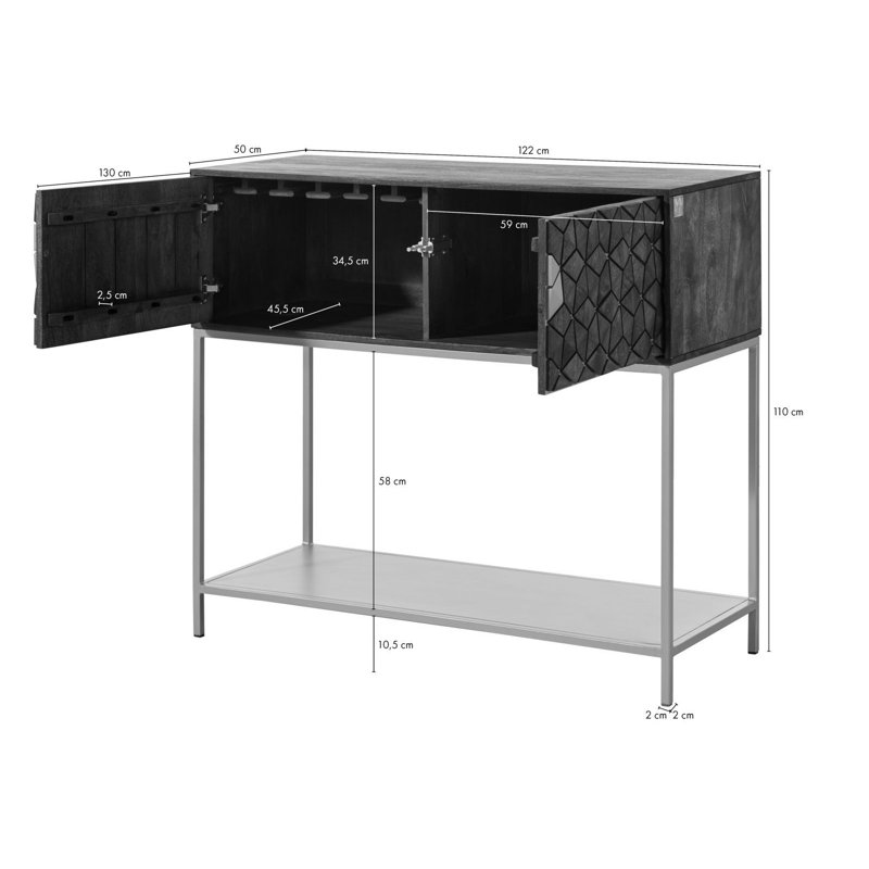 122cm Mini Bar, Oiled brown