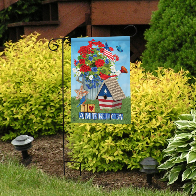 Drapeau de jardin patriotique «I Love America»
