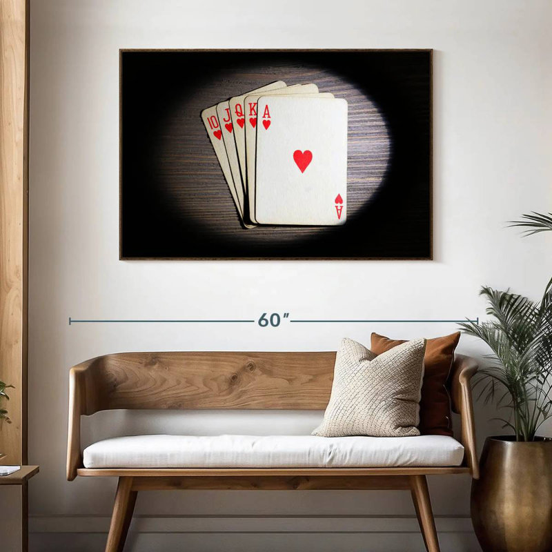 Poker Flush, 46" X 31", Floating Frame Walnut