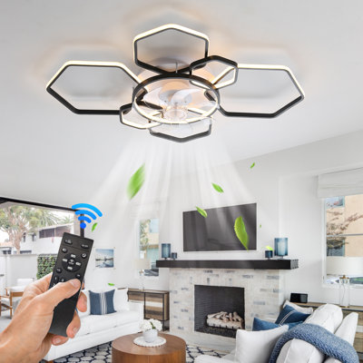 40.5in. Modern Ceiling Light With Fan,low Profile Ceiling Fans With Lights And Remote & App Control