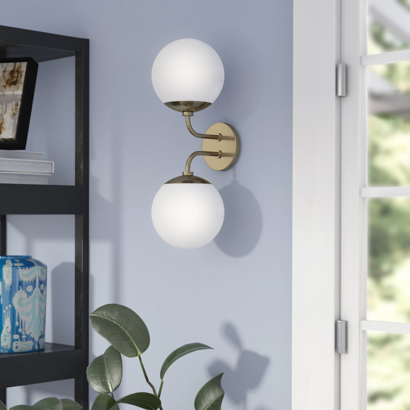 Luna Steel Armed Sconce, Aged Brass