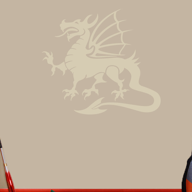 Décalcomanie murale dragon mascotte, Beige