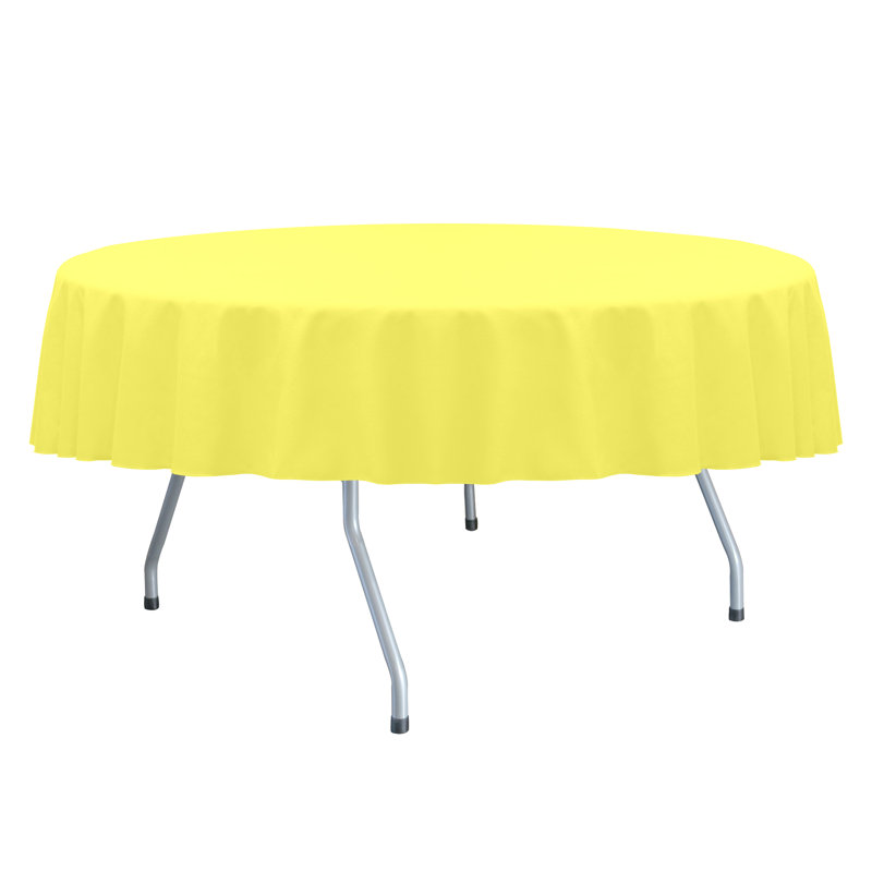 Solid Color Round Tablecloth, Lemon, 5