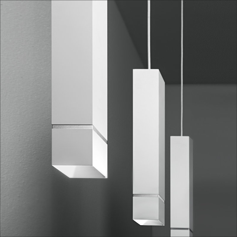 Darma 1 - Light Single Square / Rectangle LED Pendant, White