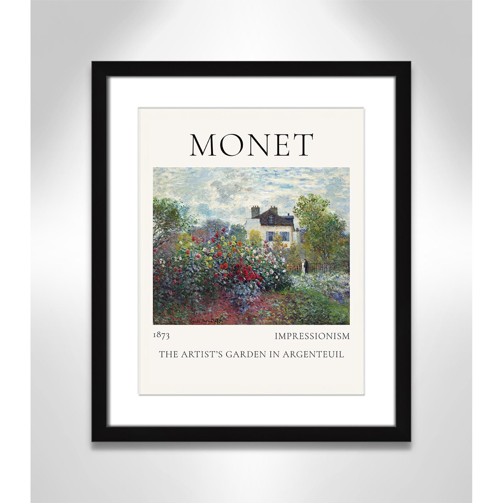 Artists Garden in Argenteuil Print by Claude Monet, Black Single Picture Frame, Yes, 19" H x 16" W x 1.25" D