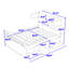 Lit plateforme double en bois avec bibliothèques de rangement, 4 tiroirs et tablettes-26549471