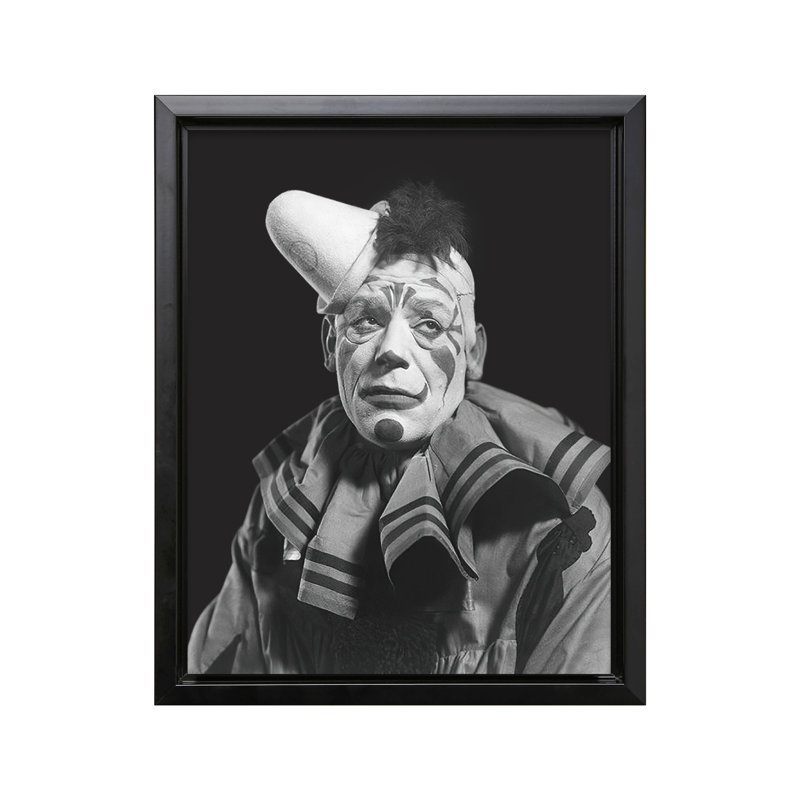Clown effrayant, Cadre noir, Canvas, H 08 po x l 10 po