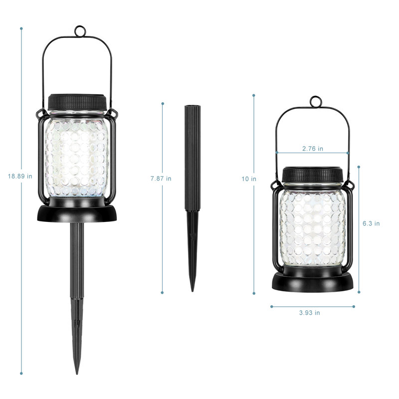 18.89'' Solar Powered Integrated LED Color Changing Outdoor Lantern