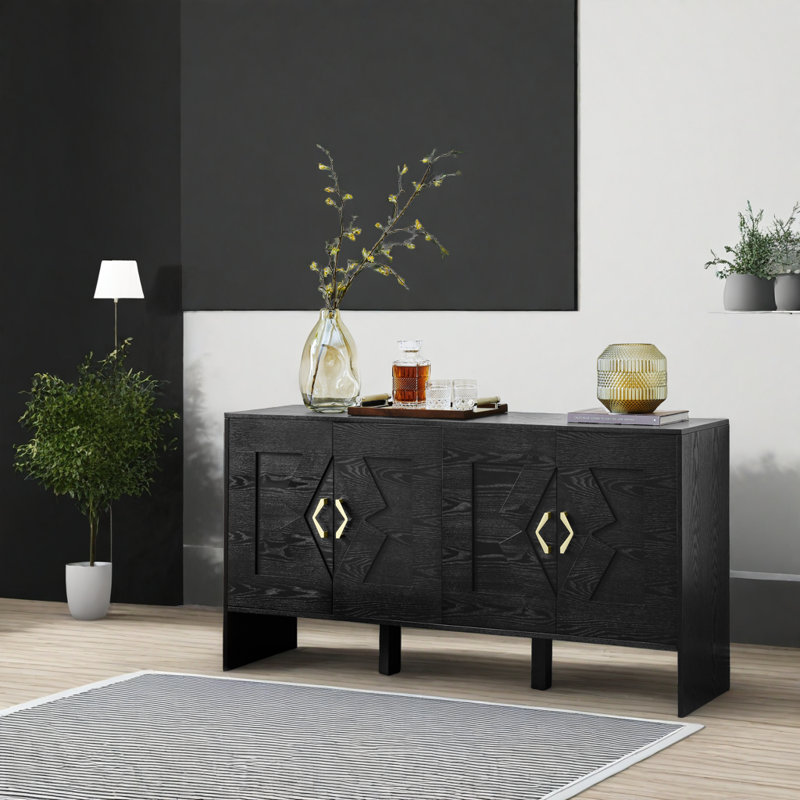 Buffet 60 po Mid-Century, Black