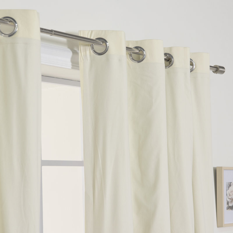 Hocking Cotton Blend Blackout Curtain Panel Pair, Ivory, 52" W X 96" L