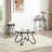 Tempered Glass Surface Console Table Coffee Table With Sturdy Construction For Living Room (Rustic Black)