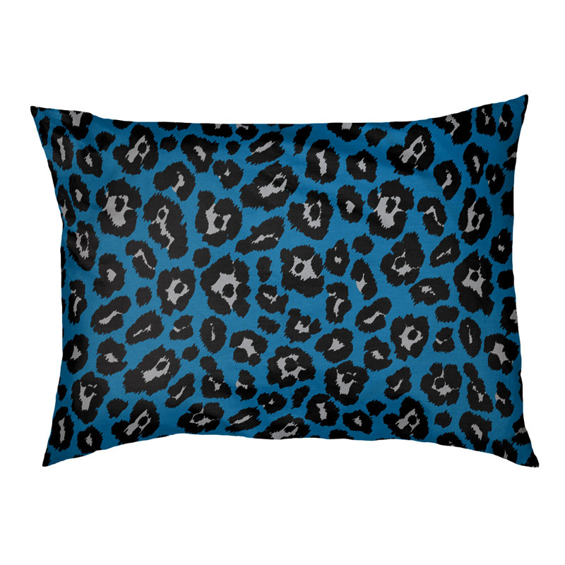 Coussin d'extérieur Indianapolis, Très grand (l 40 po x P 50 po x H 6 po), Bleu Honolulu / argent / noir