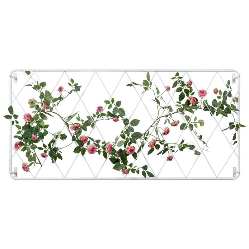 Treillis de jardin en métal blanc