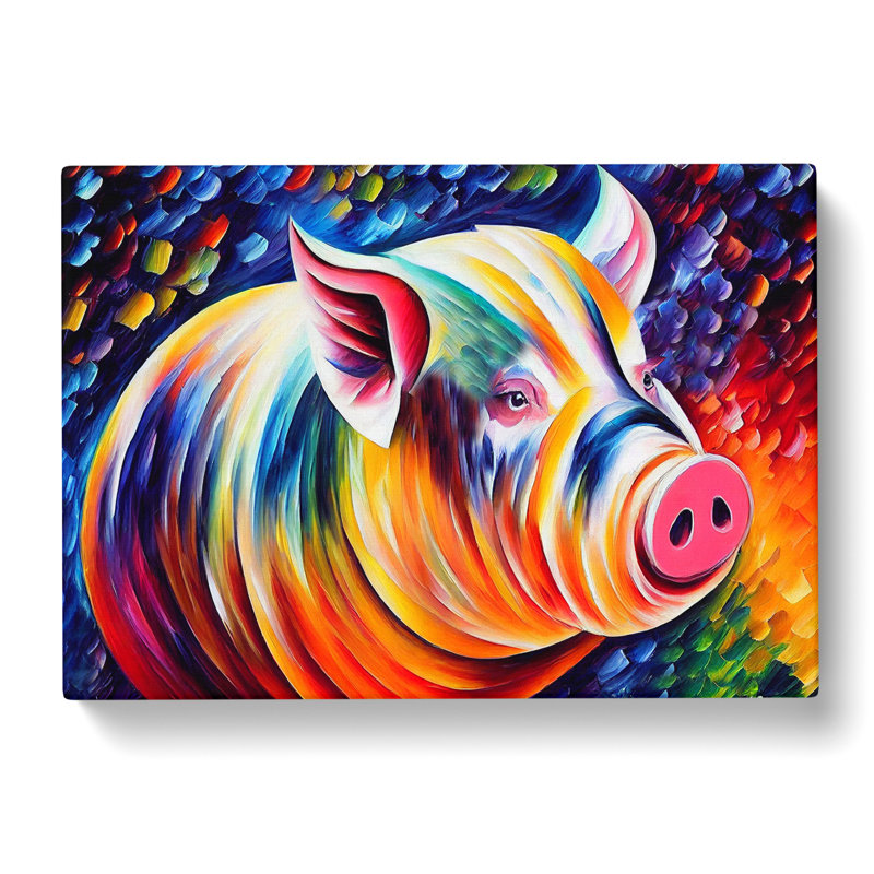 Pig Painting Vol.3 Abstract - Wrapped Canvas, 50cm H x 76cm W x 3cm D