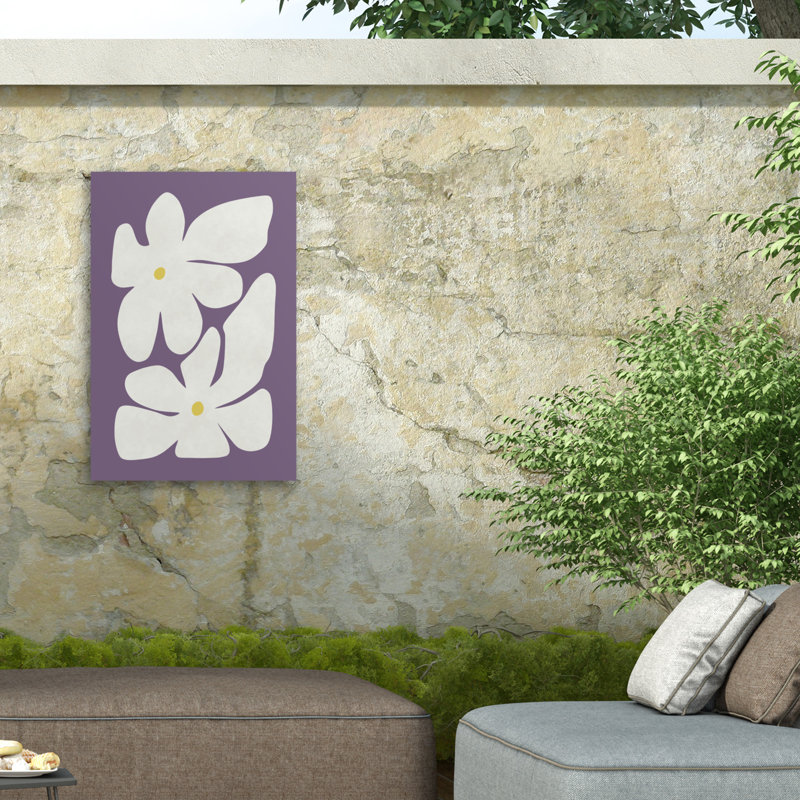 Amini54  White Narcissus Flower Outdoor  Canvas, H 12 po x l 19 po