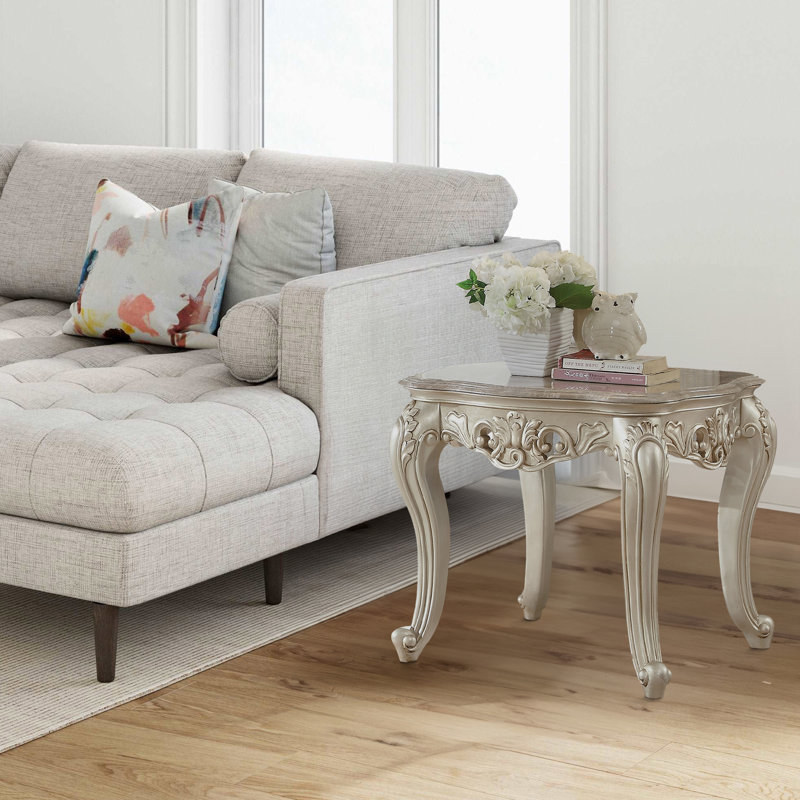 Khiabet Marble Top End Table
