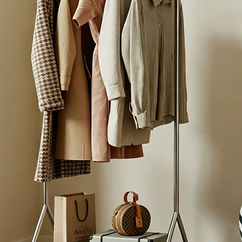Modern Entryway Coat Rack with Shelf, Black