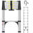 Telescoping Ladders 8.5 FT Aluminum Ladder, One-Button Retraction Collapsible Telescopic Ladder For Home,RV,Attic & Loft,(Silver)