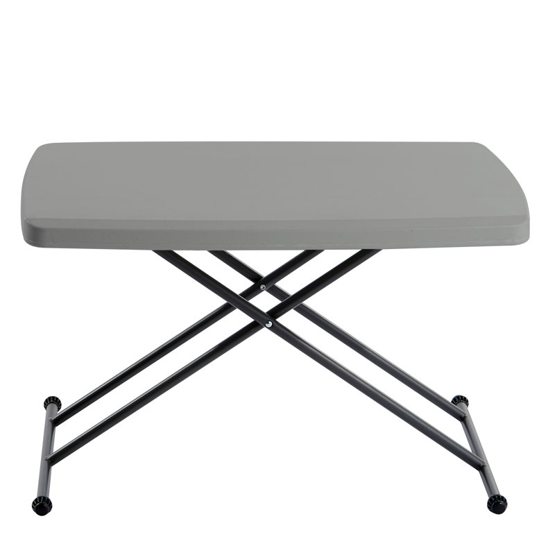 IndestrucTableTOO 30'' Rectangular Adjustable Folding Table, Grey