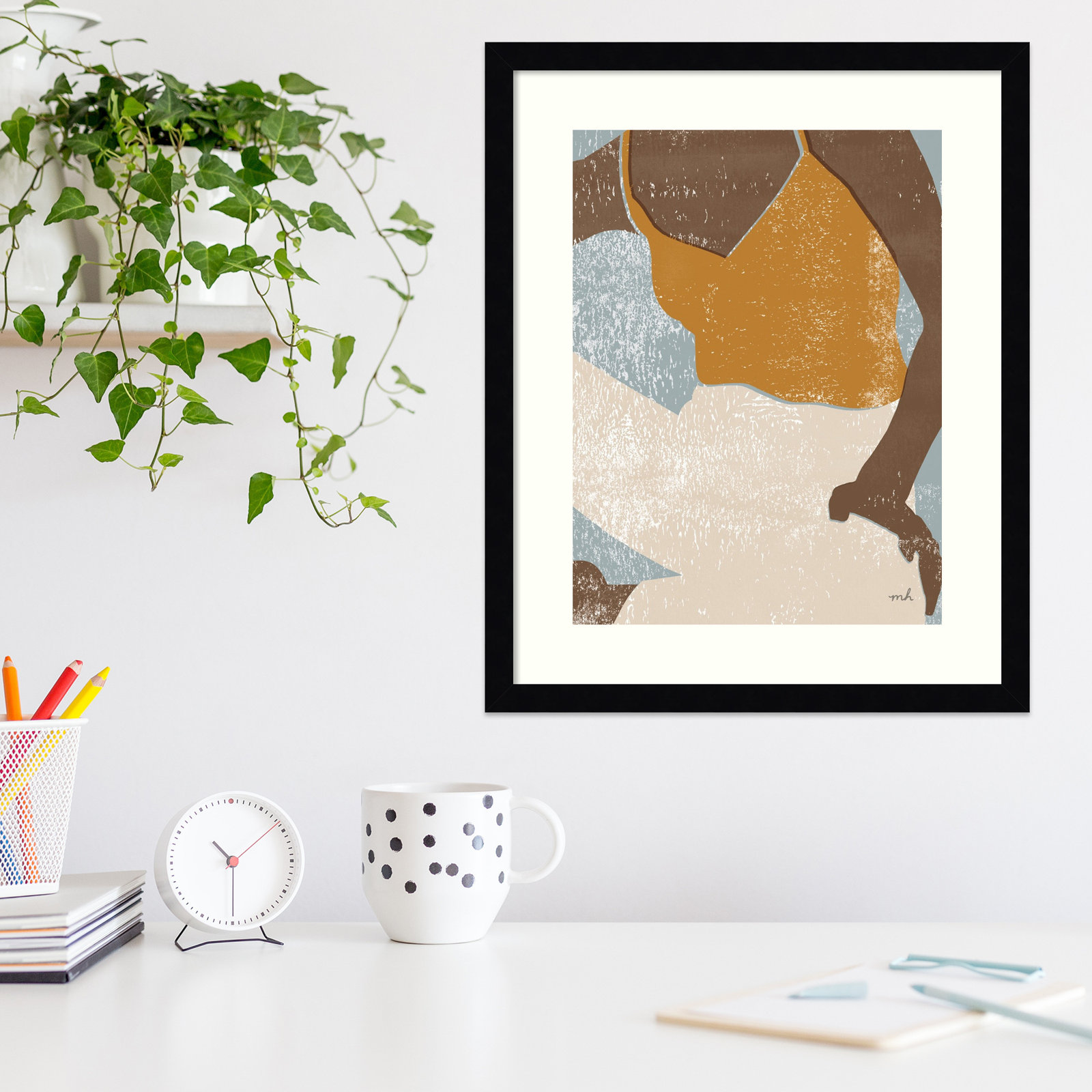 Casual III Print by Moira Hershey, 21" H x 17" W, Black Framed Paper