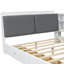 Lit double en bois de pin massif avec tête de lit, 2 tiroirs et planche rotative, tablettes faciles à assembler, et stable-739810963