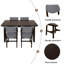 Ensemble de salle à manger rustique 5 pièces - 1 table en bois massif + 4 chaises rembourrées, mobilier de style campagnard pour la cuisine et la salle à manger, ensemble de salle à manger minimaliste-1502215386