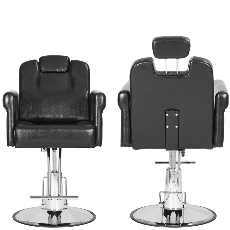 Polar Aurora Recliner Barber Chair with Removable Headrest,Adjustable Height 360 Degrees Swivel