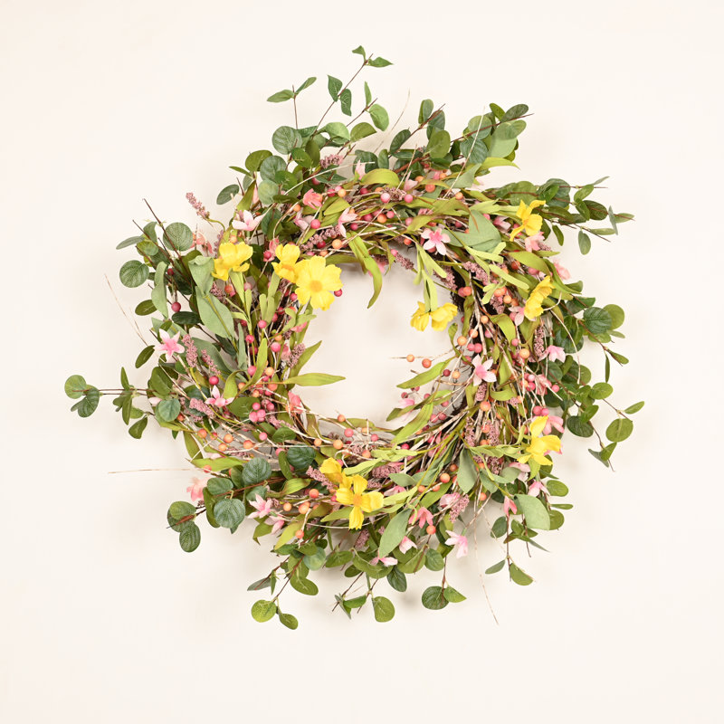 Couronne florale d'automne 24 po pour porte d'entrée