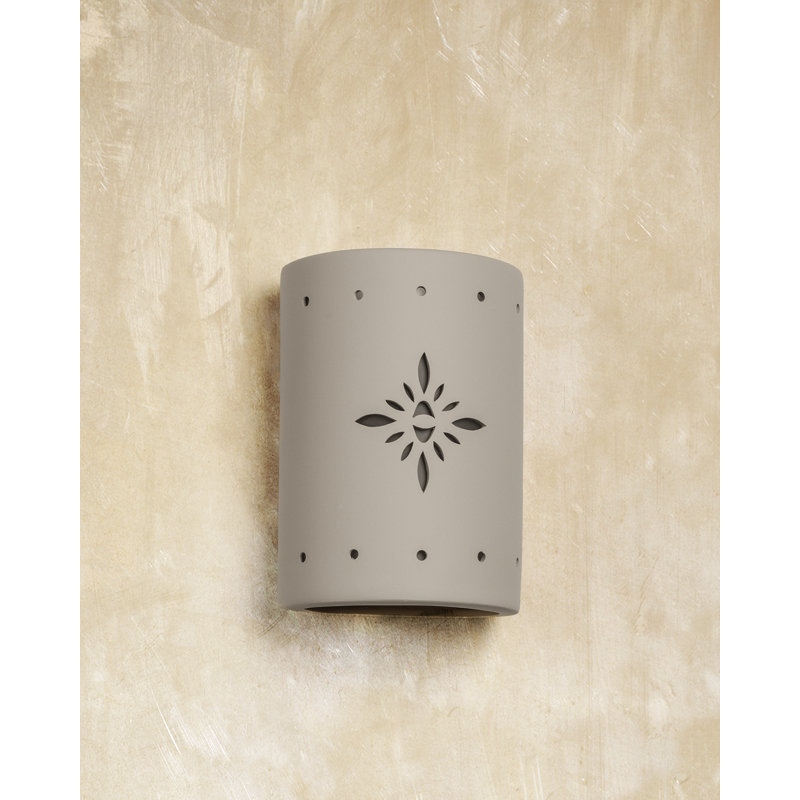Lampe murale d'extérieur en céramique Ninamarie, ampoule DEL incluse, H 10,5 po x l 7,5 po x P 4 po, Peuplier