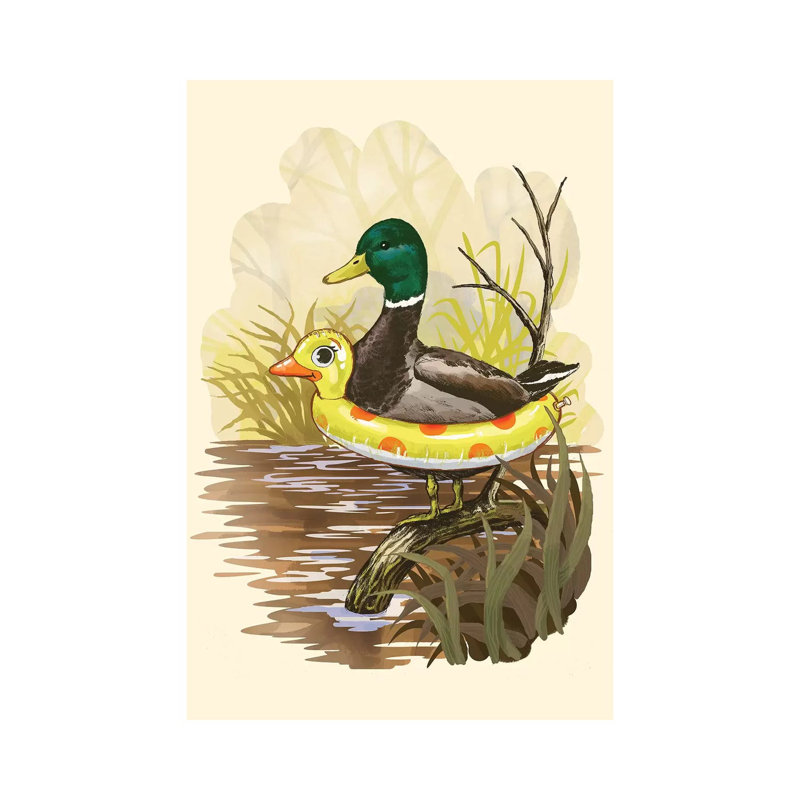 Canard en formation, H 8 po x l 12 po x P 0,75 po, Pas de tapis, Toile tendue