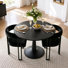 2 - Person Dining Table Sets With Round Table & 2 Upholstered Velvet Arm Chairs
