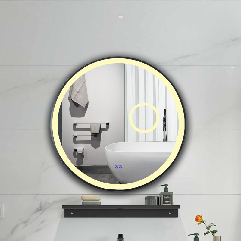 Largent Flat Wall Mirror, 29.8 x 29.8, Silver
