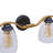 2-Light Modern Bathroom Vanity Wall Sconce with Hammered Glass Shades and 3-Stage Touch Dimmer