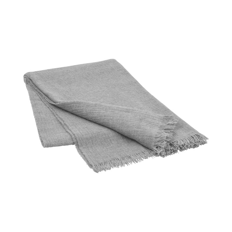 MERINO Wool Throw Blanket, Medium Gray