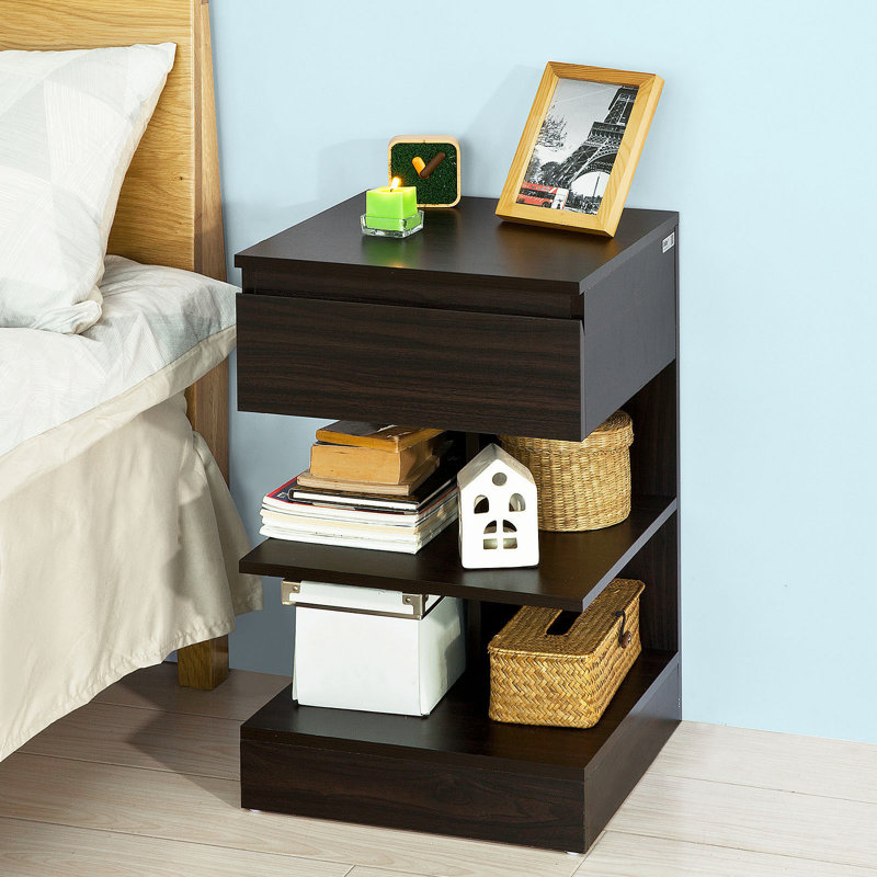 Irasville 39 cm W Bedside Table, Brown
