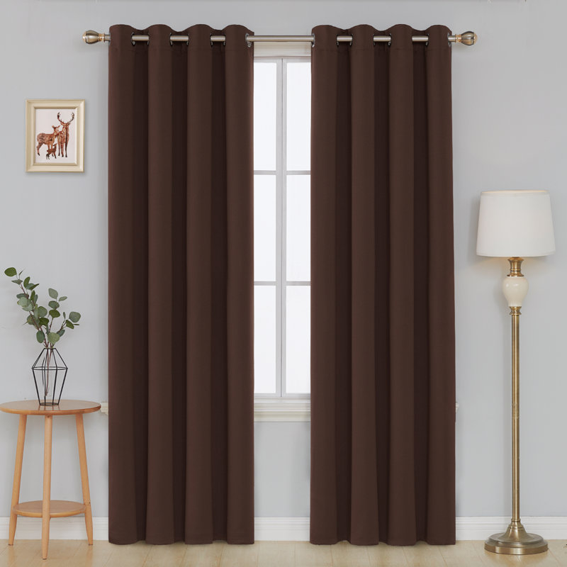 Cabrera Blackout Curtain Pair, Black, Width 140 x Drop 229 cm
