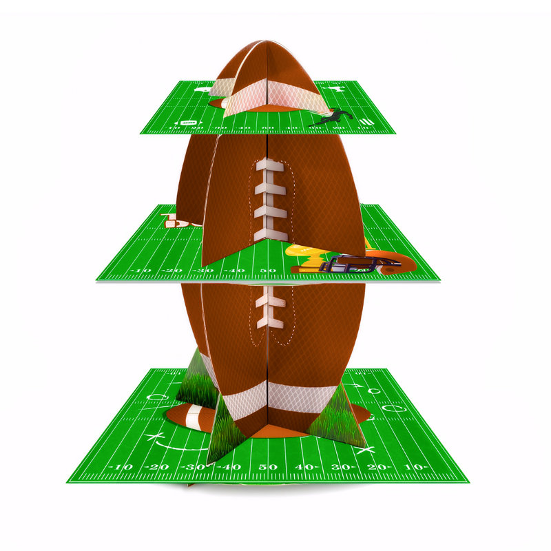Présentoir à gâteaux de football, présentoir à gâteaux de football à 3 niveaux