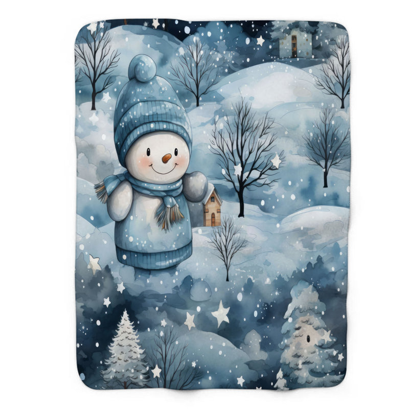 Snowy Fellow - 1 pièce Sherpa Premium, L 60 po x L 80 po