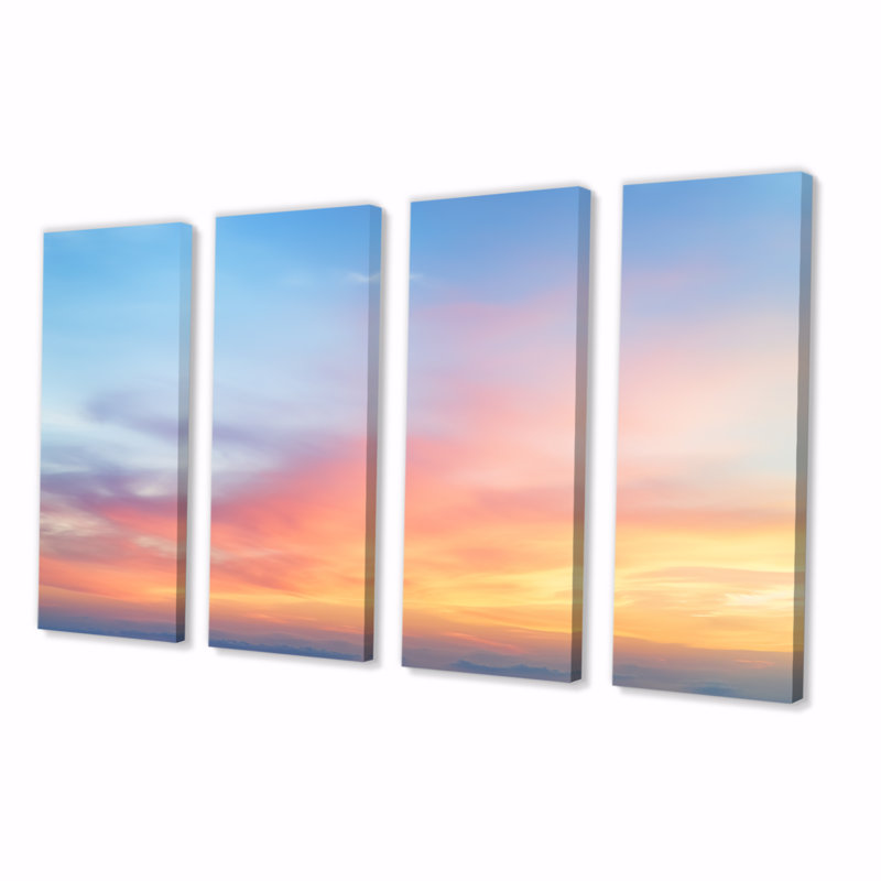 «Cotton Candy Skies II - Sky», art mural 4 pièces, H 28 po x l 48 po