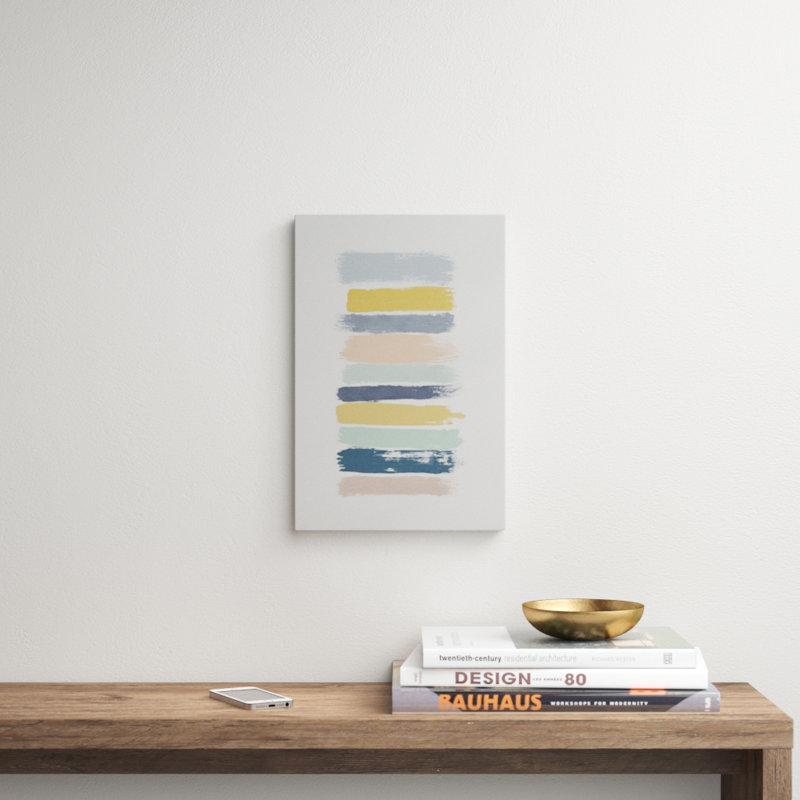 Rayures pastel par Orara Studieo-impression, H 18 po x l 12 po x P 1,5 po, Toile tendue