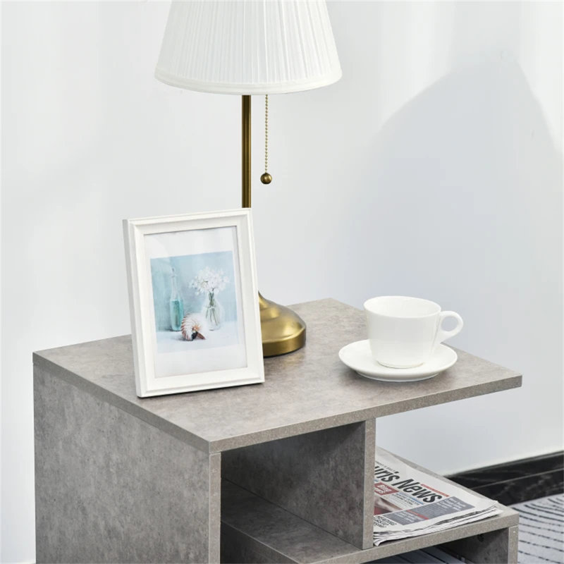 40cm W Manufactured Wood Bedside Table, Grey