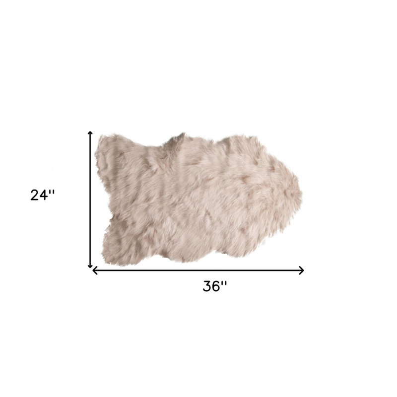 Fleming Faux Sheepskin Machine Tufted Non Skid Area Rug, Novelty 2' x 3'