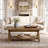 Solid Wood Coffee Table With Storage Shelf, Rustic Rectangular Center Table-1410245374