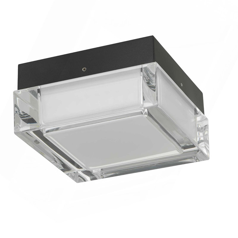 5" Black Integrated LED Flush Mount, 2.5" H x 5" W x 5" D, Black