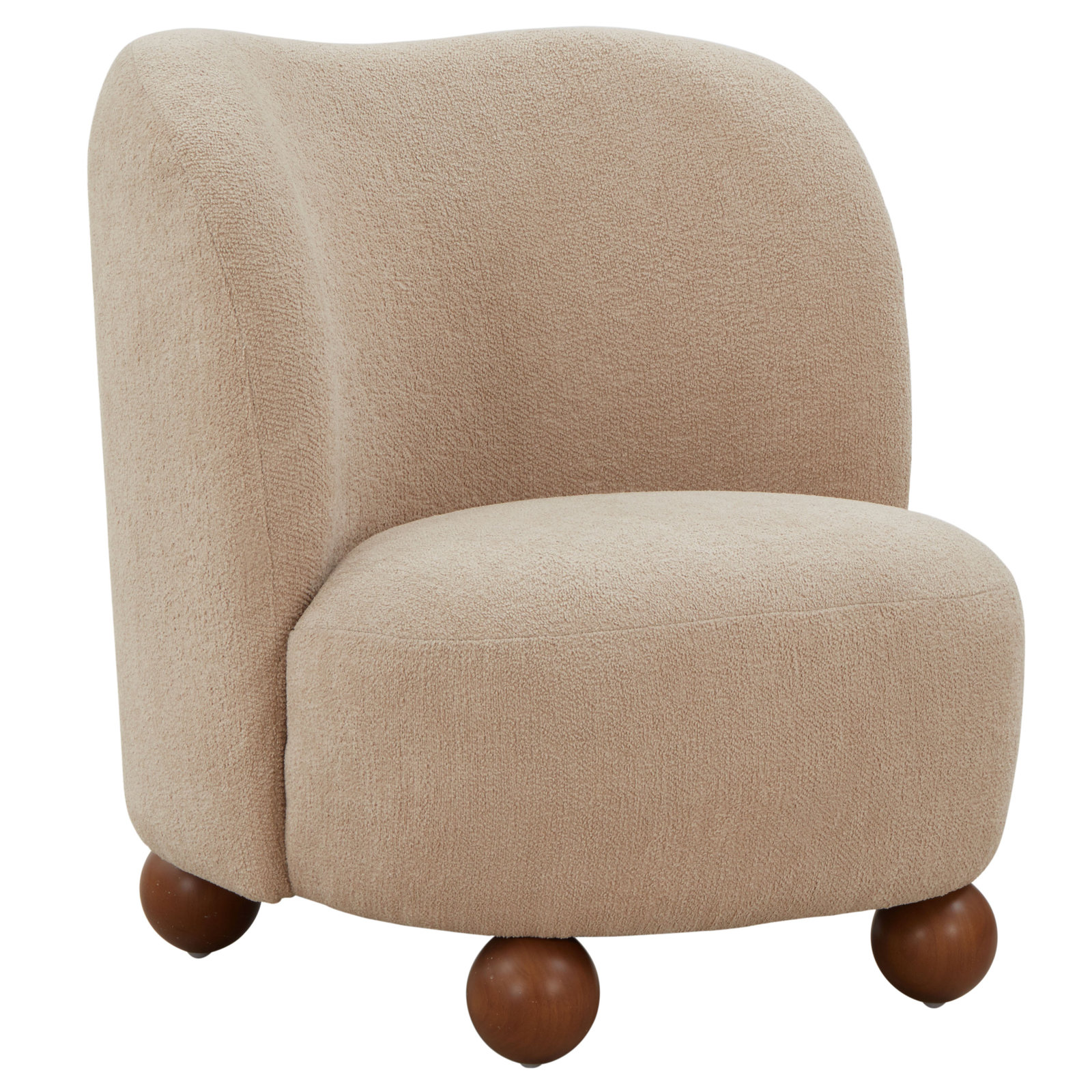 Kaelyn Slipper Chair, Oatmeal Boucle