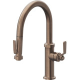 Pull-Down Kitchen Faucet With Squeeze Sprayer - Low Arc Spout