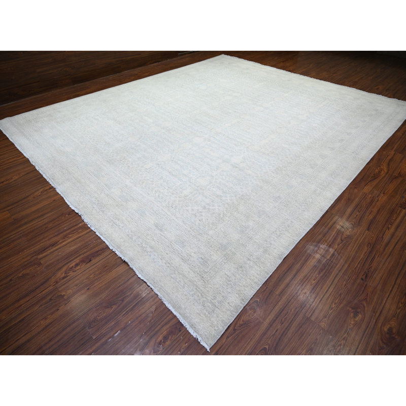 Tapis bleu nouvel âge en laine 12 pi x 14 pi 3 po Zully