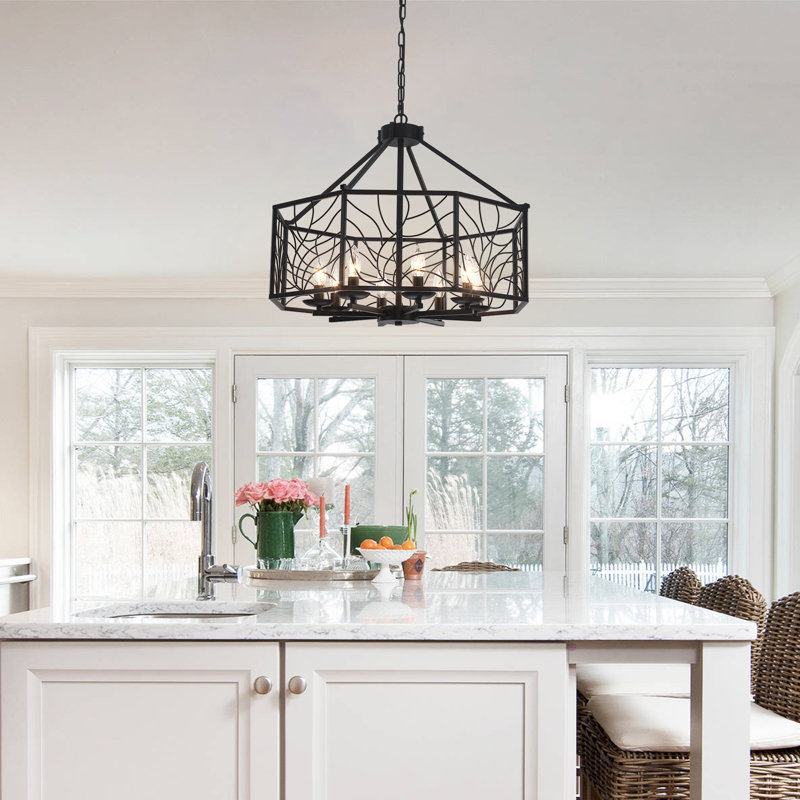 8 - Light Dimmable Drum Chandelier