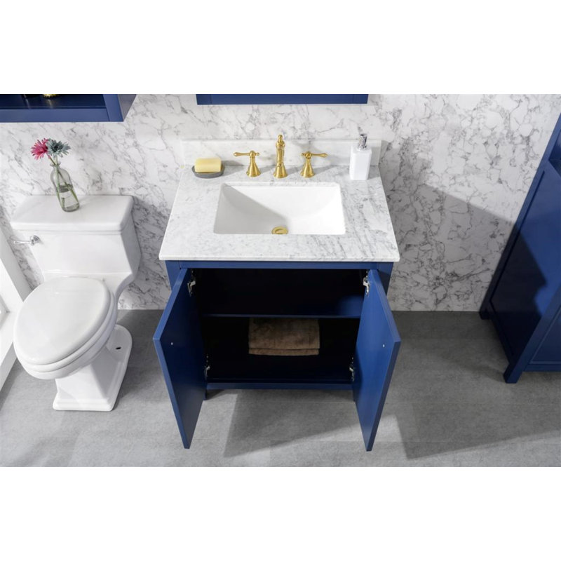 Ensemble de meuble-lavabo simple 30 po Malék, Bleu